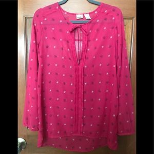 Sheer fuchsia blouse